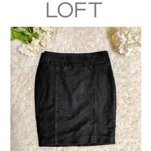 LOFT Black textured pencil skirt